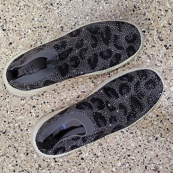 INC Rhinestone Leopard Slip On Sneakers "Kalama" Size 9 - Picture 2 of 8